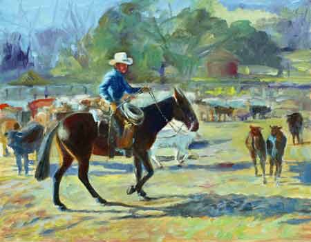 Oil painting titled " Cool Mule".