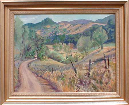 A country road on Cypree Mountain in San Luis Obispo County, in the late spring as the road meanders through the canyon, the viewer wonders were it might take them.