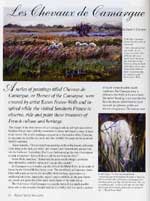 A small picture of a page in the magazine, Equine of which the store is about the Horses of the Camargue.